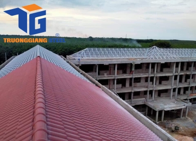 Công Trình Khung Kèo Thép Mái Ngói Bình Dương